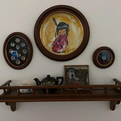 De Grazia Art And Wooden Shelf