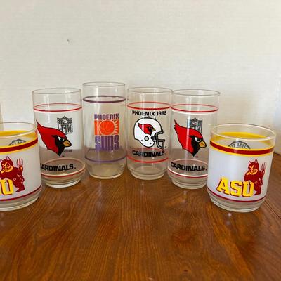 Vintage Phoenix Cardinals And ASU Collectible Drinking Glasses