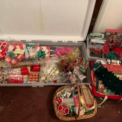 Large Lot Of Christmas Wrapping Supplies 