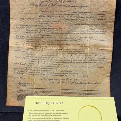 BJ005 Replica Of Bill Of Rights 1789