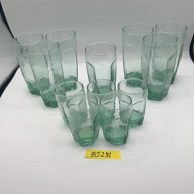 BJ281 Vintage Green Libbey Glasses