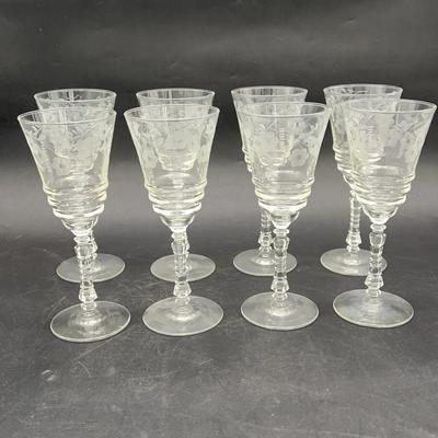 BJ252 Libbey Rock Sharpe Halifax Water Goblets Or Wine Glasses