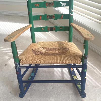 BJ295 Hand Painted Wooden Rocking Chair