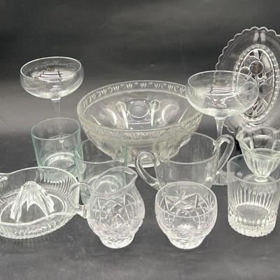 BJ284 Assortment Of Glass Drinkware And Crystal