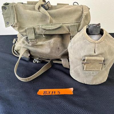 BJ113 World War II 1942-44 US Army Field Combat Ammo Satchel Bag, Etc. 