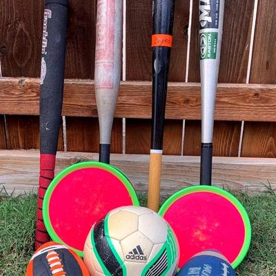 BJ180 Array Of Bats And Balls And Outdoor Toys  