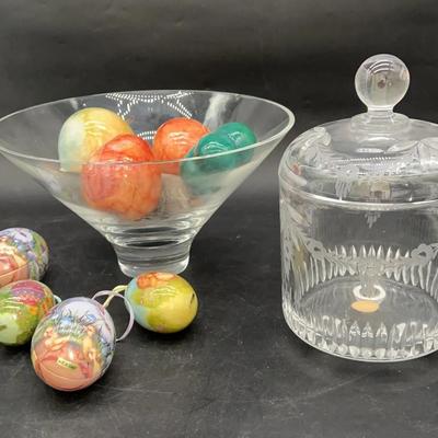 BJ221 Reed & Barton Crystal Bowl With Lid 
