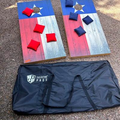 BJ176 Tailgating Pro:  American Flag Corn Hole Game