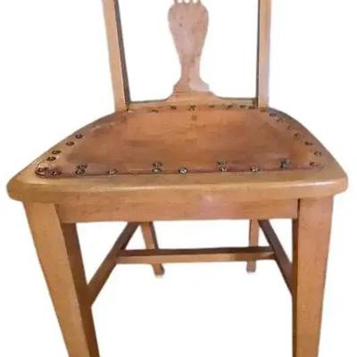 Mission Oak Leather Chair 