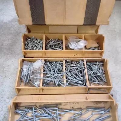 Vintage RolyKit Toolbox Full Of Nails & More