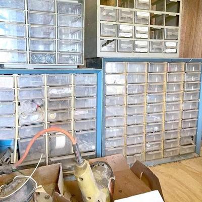 Tools Plastic Storage Containers With Assorted Items, Roto Stripper, & More 