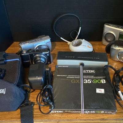 Electronics - Vintage & Modern Cameras, Recording, Sony Microphone And Sound Recording Tape