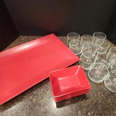 Red Square Dinnerware Collection, Including Glassware