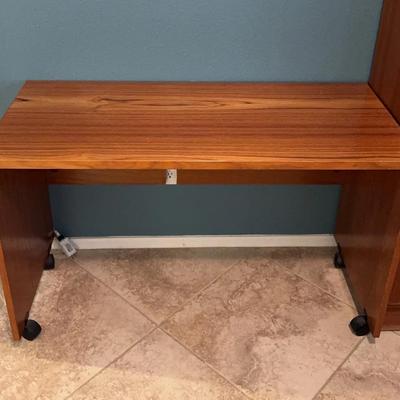 Rolling Desk Warm Wood