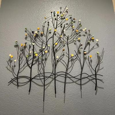 Gemstone Tree Metal Wall Sculpture