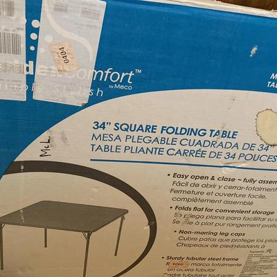 34” Square Folding Table