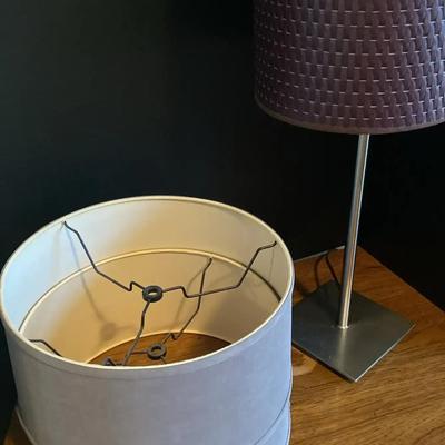 Tall Plum Table Lamp With Shade And Variety Of Optional Beige Lamp Shades