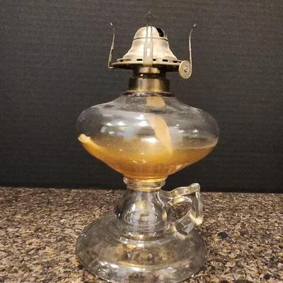Vintage Glass Oil Lamp Base