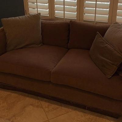Brown Fabric Loveseat