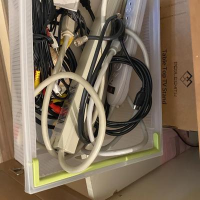 Assortment Of Audio/video Connections, HDMI cables, TV In/Out Cables, Tv Stand, Digital HDTV Antenna