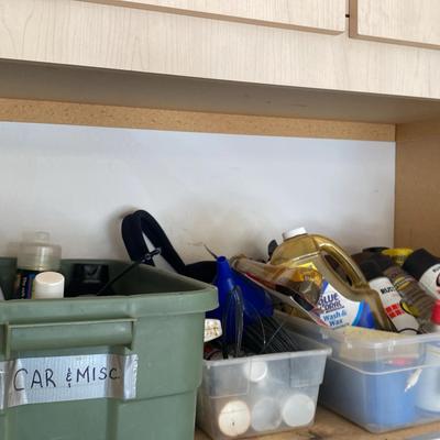 Assortment Of Car Cleaning And Repair Tools And Supplies