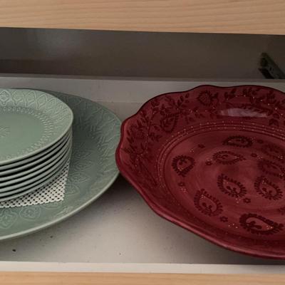 Large Jasmine Serving Platter And 8 IKEA Salad Plates With Serving Dish