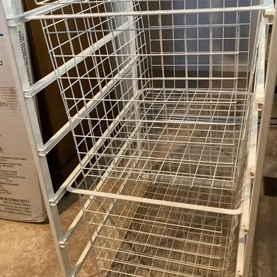 White Wire Stand With Baskets For Easy Convenient Kitchen or Anything Storage