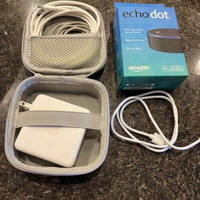 Echo Dot, Apple Charger & Cords 