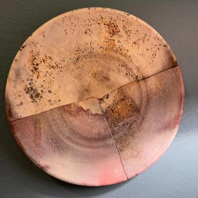 Raku Fired Pottery Plate Artifact