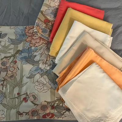 Red, Yellow & Beige Table Linens - Tablecloths, Table Runner, Colorful Napkin Sets