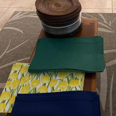 Placemats And Plate Chargers For Serving & Entertaining - Navy, Green & Tulip Patterns