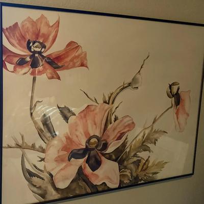Framed 27x36 Print Of Lovely Muted Blooms - Floral Artwork