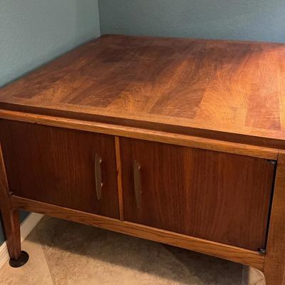 Large Square Wood Coffee Table / Side Table with 2 Drawers