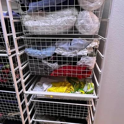 Elfa Drawer System w/5 Drawers with Women’s Clothing & Pillows