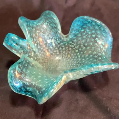 Blue Murano-Style Art Glass Dish