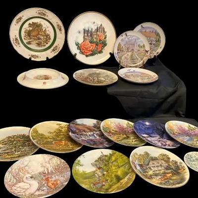 Decorative Collector Plates Featuring Cottages, Castles & Countryside Scenes