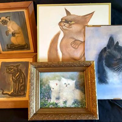 Vintage Cat Art Collection Featuring Meilson