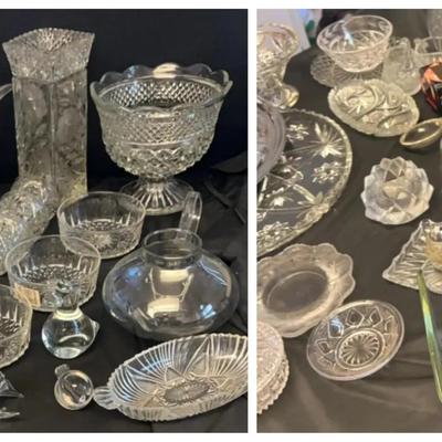 Elegant Cut Glass & Crystal-Style Serveware Collection
