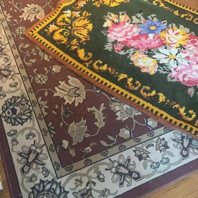 Beaulieu Rug (92" x 60") & Handwoven Floral Rug (77" x 46")