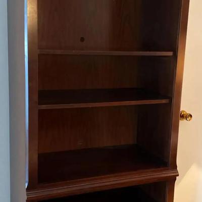Tall Wooden Bookcase with Shelves & Light (Untested)