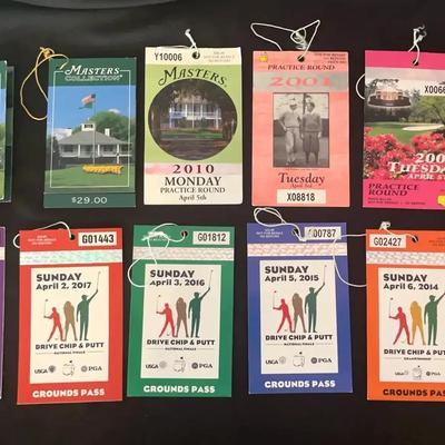 Masters Tournament Badges & Grounds Pass Collection (2001–2019)
