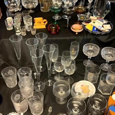 Vintage Bar Glassware, Matchbooks & Keychain Collection