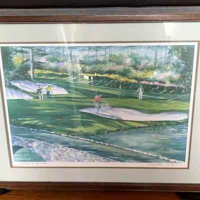 Augusta National 12th Hole Golf Print by Ralph Furmanski
