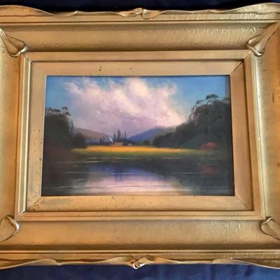 James Everett Stuart (1852–1941) Signed Oil “Napa Valley, California” in Ornate Gold Frame