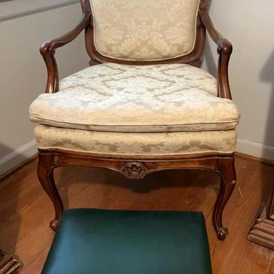 Bernhardt Upholstered Accent Chair with Footstool