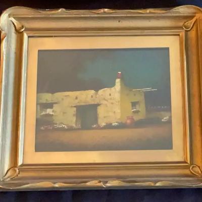 James Everett Stuart (1852–1941) Signed Oil “Adobe Shack, Mexico” – 14"W × 13"H