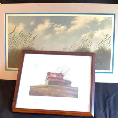Artist-Signed Beach Print & Jim Harrison “Coca-Cola On The Hill” Artwork