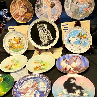 Porcelain Collector Plates Featuring Schmidt & Franklin Mint