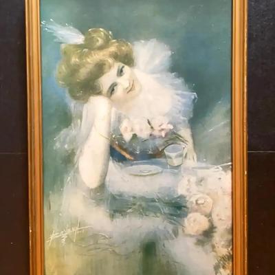 Vintage Portrait by C. Stanfield in Gold-Toned Frame
