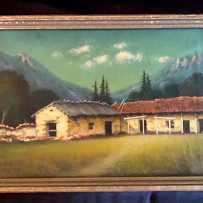 James Everett Stuart (1852–1941) Signed Oil “Mission Nuestra Señora de la Soledad, Calif.”